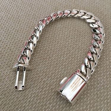 12mm Cuban Link Bracelet 999 Silver